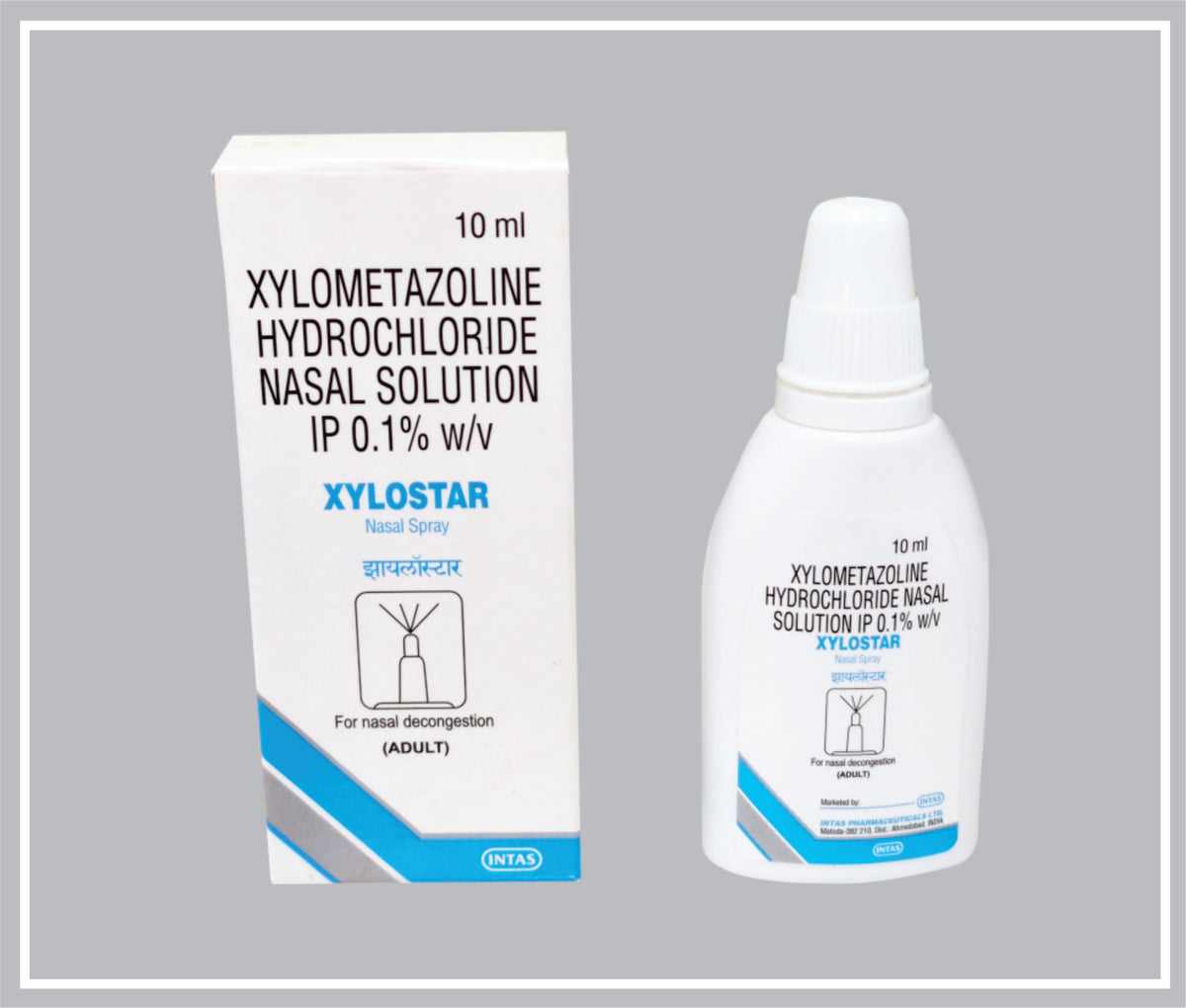 Xylostar 0.1% 10Ml (71) (Xylometazoline Hydrochloride 0.1%) By Intas