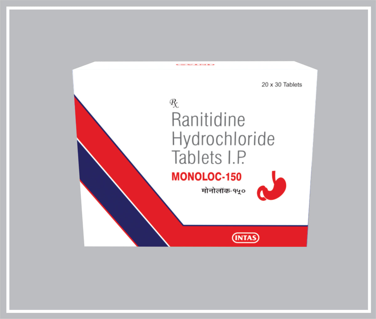 Monoloc-150 30 Tab (Ranitidine Hydrochloride 150Mg ) By Intas