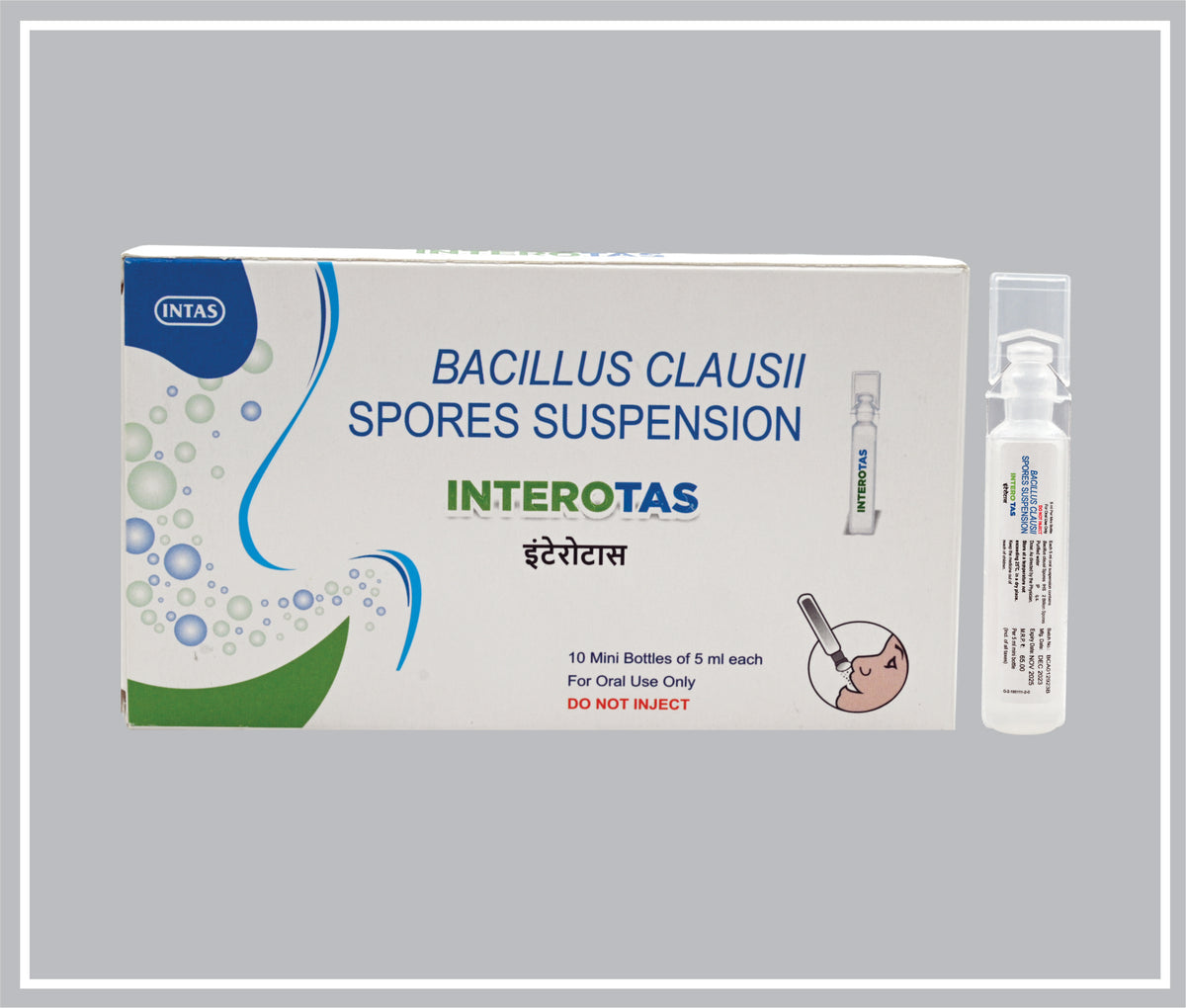 Interotas 5Ml (Bacillus Clausii 2 Billion Spores Suspension /5Ml) By Intas
