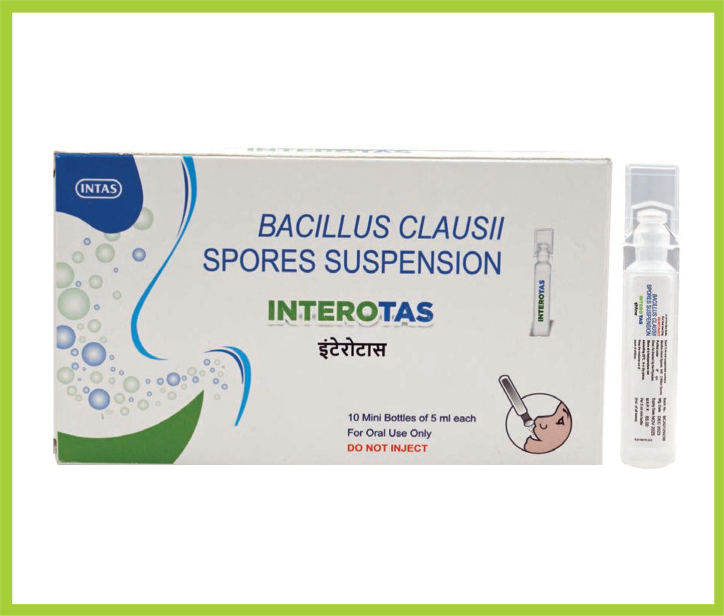 Interotas 5Ml (Bacillus Clausii 2 Billion Spores/5 Ml Susp) By Intas