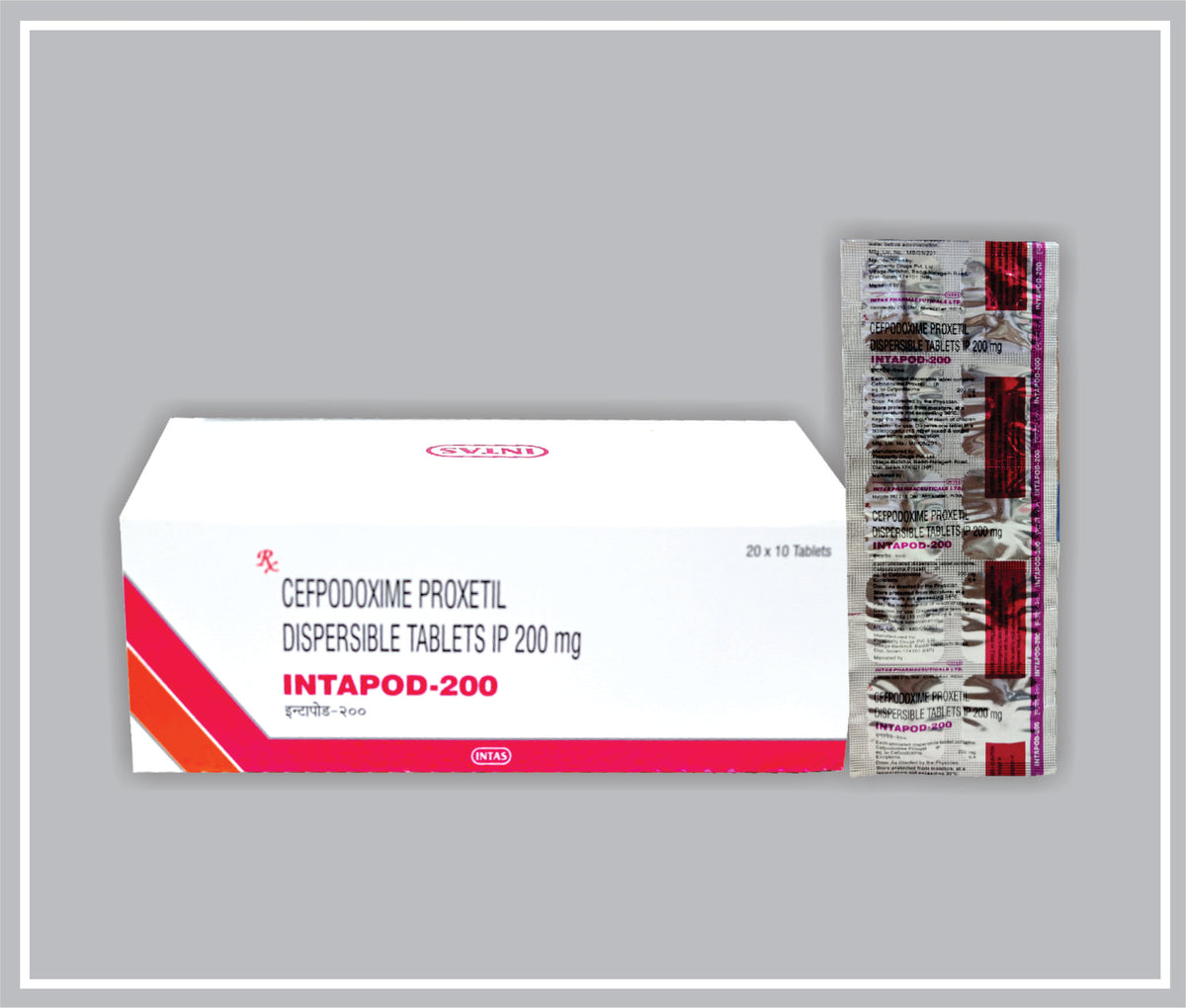 Intapod 200 10 Tab (Oval) (Cefpodoxime Proxetil 200Mg Dispersible Tablets) By Intas