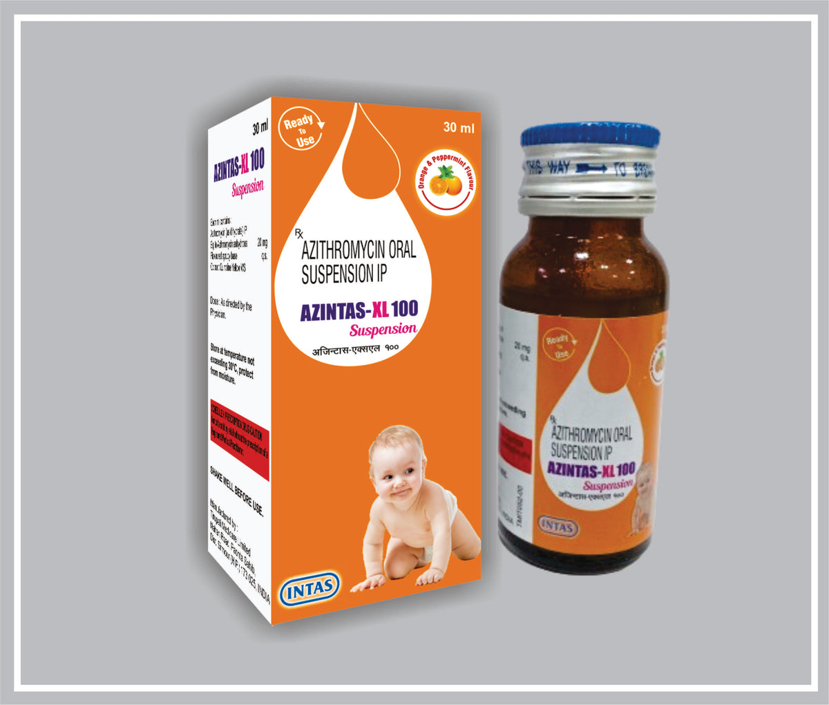 Azintas- Xl 100 30Ml (Azithromycin 100Mg /5Ml ) By Intas