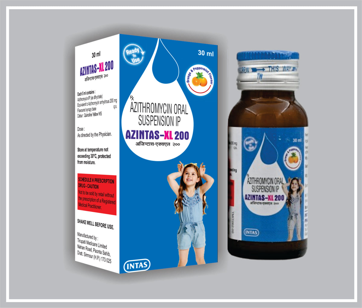 Azintas- Xl 200 30Ml (Azithromycin 200Mg /5Ml ) By Intas