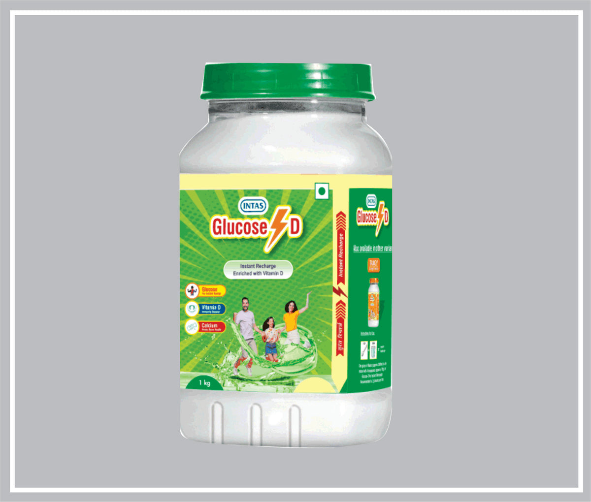 Intas Glucose-D 1 Kg (Dextrose Monohydrate + Tri-Calcium Phosphate + Di-Calcium Phosphate + Vitamin D2 + Anti-Caking Agent) By Intas