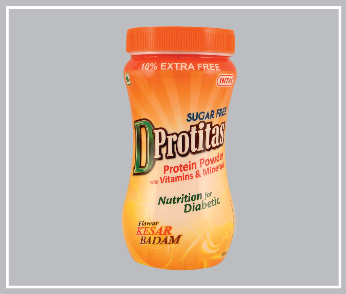 D-Protitas 200 Gm (Protein Powder 200Gm, Sugar Free Kesar Badam Flavour) By Intas