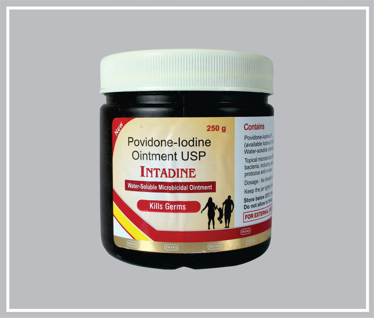 Intadine Ointment 250Gm (Povidone Iodine 5% W/W Oint) By Intas
