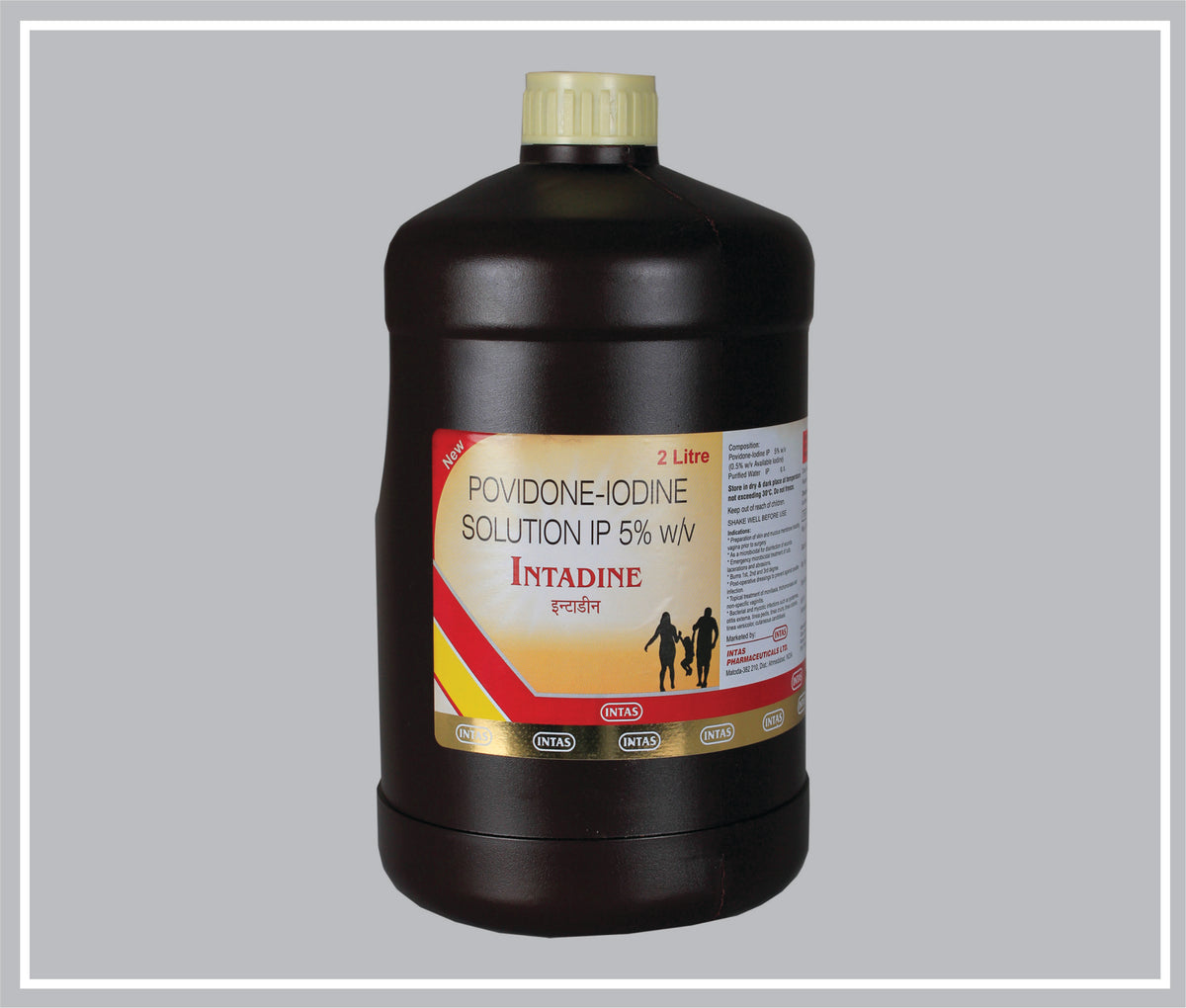 Intadine Solution 2000Ml (Povidone Iodine 5%W/V) By Intas