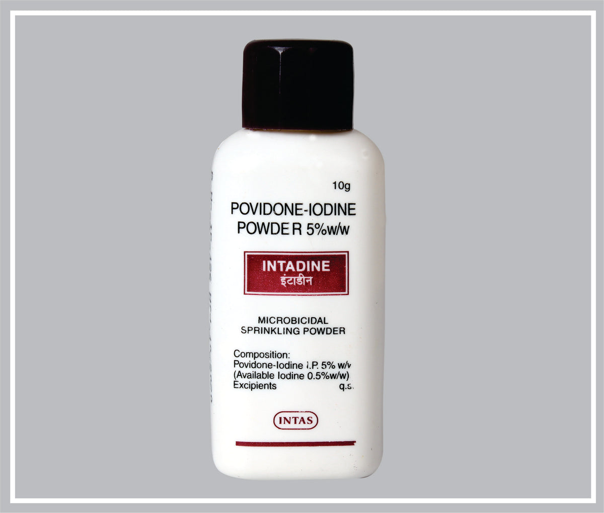 Intadine Powder 10 Gm (Povidone Iodine 5%W/W Powder) By Intas