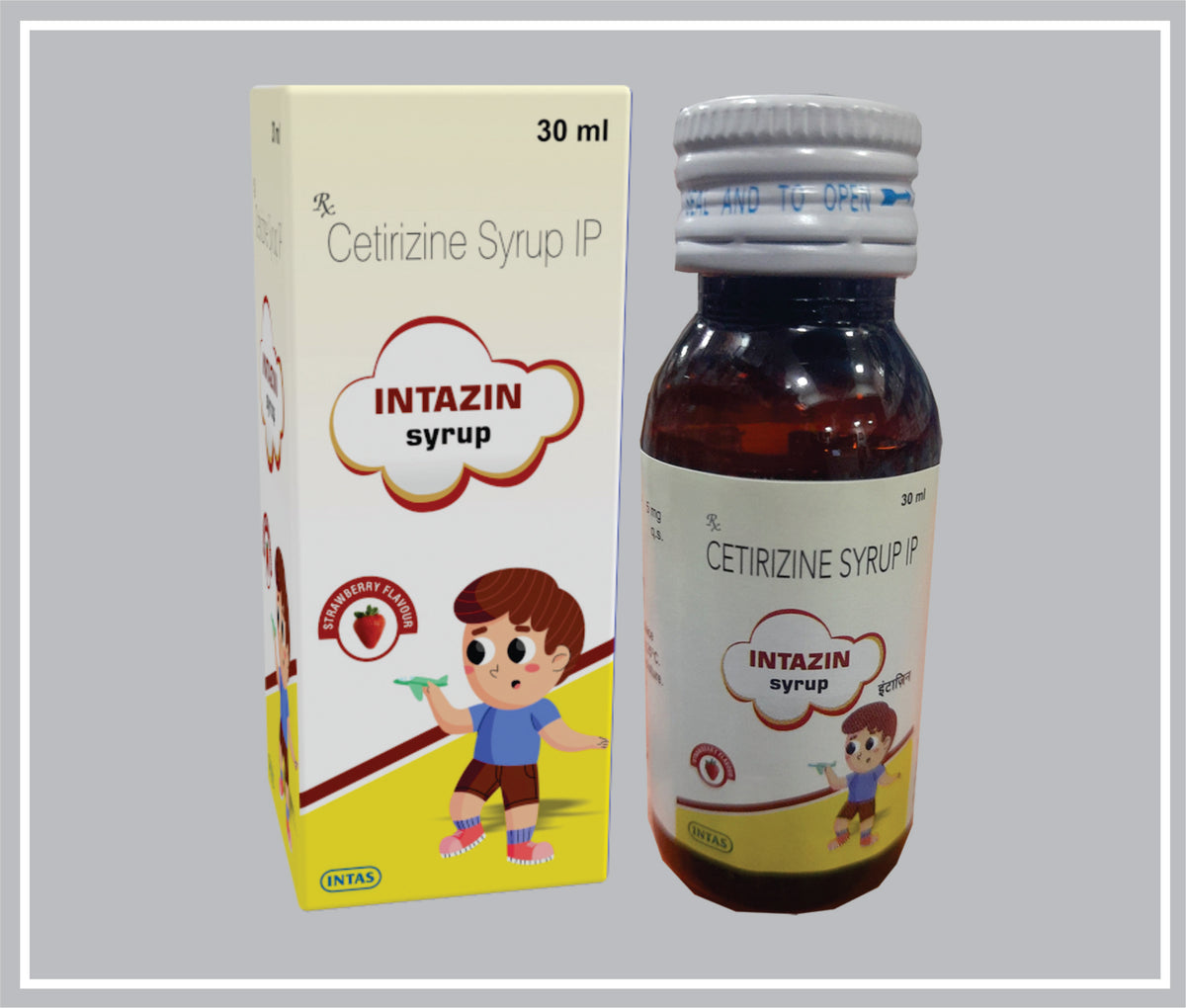 Intazin Syrup 30Ml (Cetirizine Hydrochloride 5Mg /5Ml) By Intas