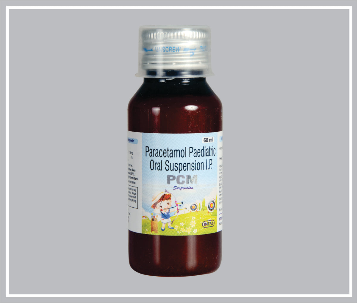 Pcm Suspension 60Ml (Paracetamol 125 Mg/5 Ml Susp) By Intas