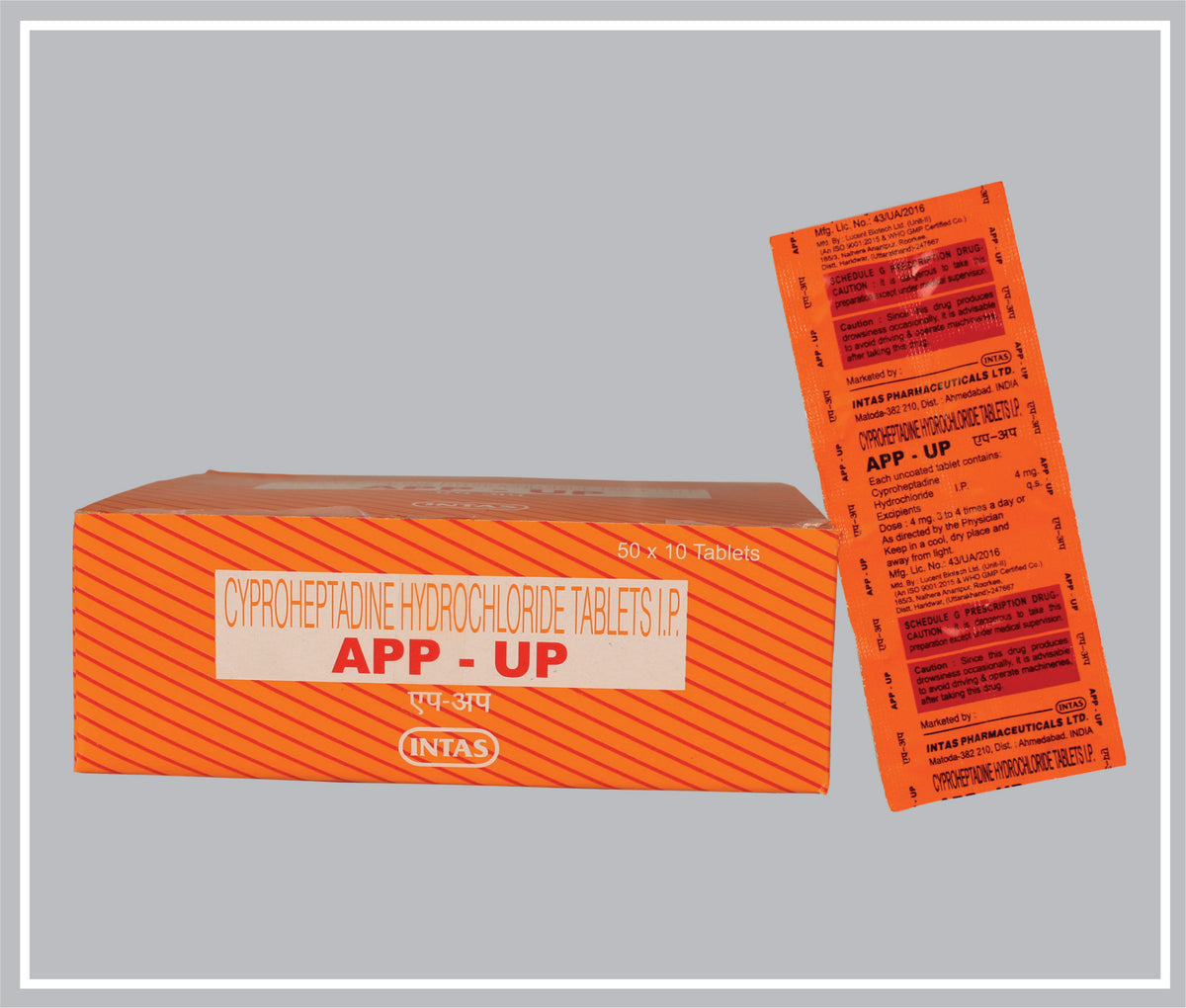 App-Up 10 Tab (Cyproheptadine Hydrochloride 4Mg, Uncoated Tablet) By Intas