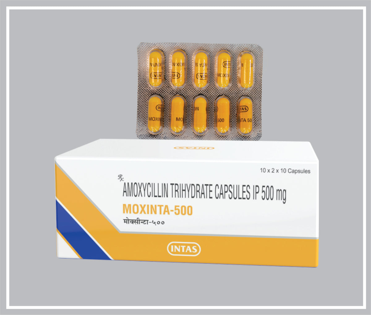 Moxinta-500 10 Cap (Amoxycillin 500Mg, Y/Y) By Intas