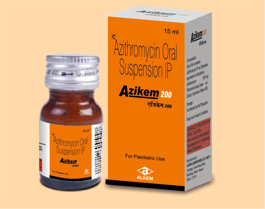 AZIKEM 200MG (15ML) (15 ml) Azithromycin 200 Mg by Alkem1