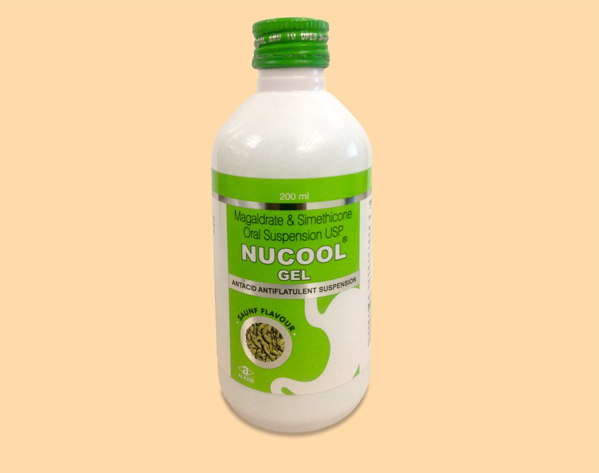 NUCOOL GEL (170ML) (170 ml) Magaldrate 400 Mg + Simethicone 20 Mg by Alkem1