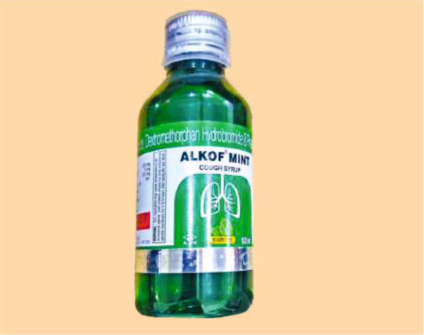ALKOF MINT COUGH SYRUP (100ML) (100 ml) Cetirizine 2.5 Mg + Dextromethorphan Hydrobromide 5 Mg + Phenylephrine Hcl 2.5 Mg by Alkem1