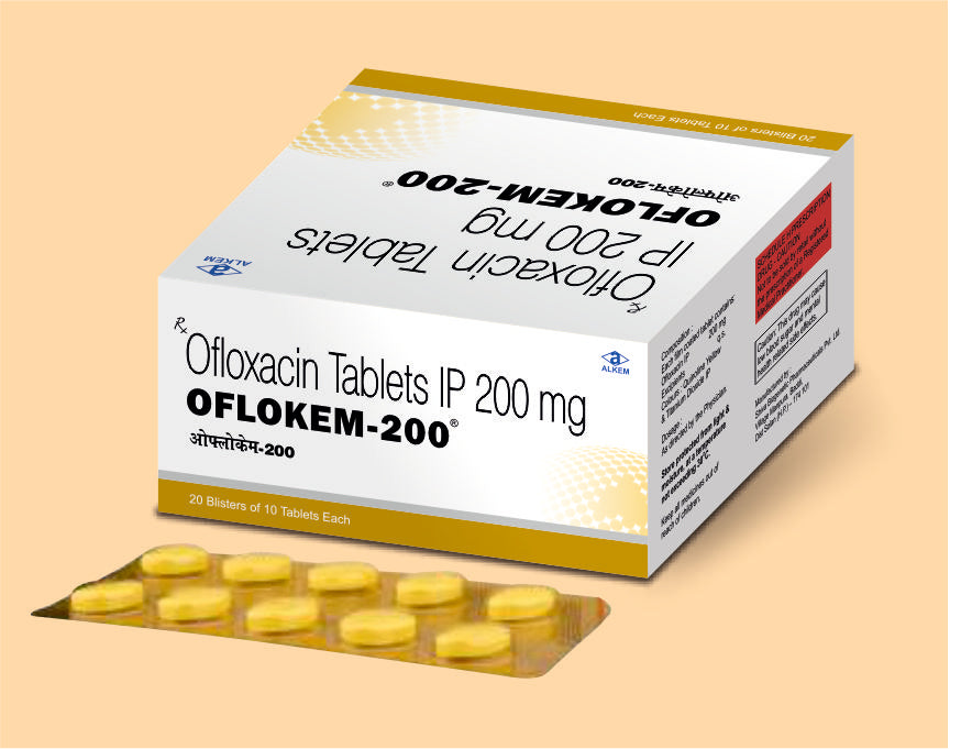 Oflokem 200 Tablets (Yellow Pvc) 10'S (10'S) Ofloxacin 200 Mg Tab By Alkem1