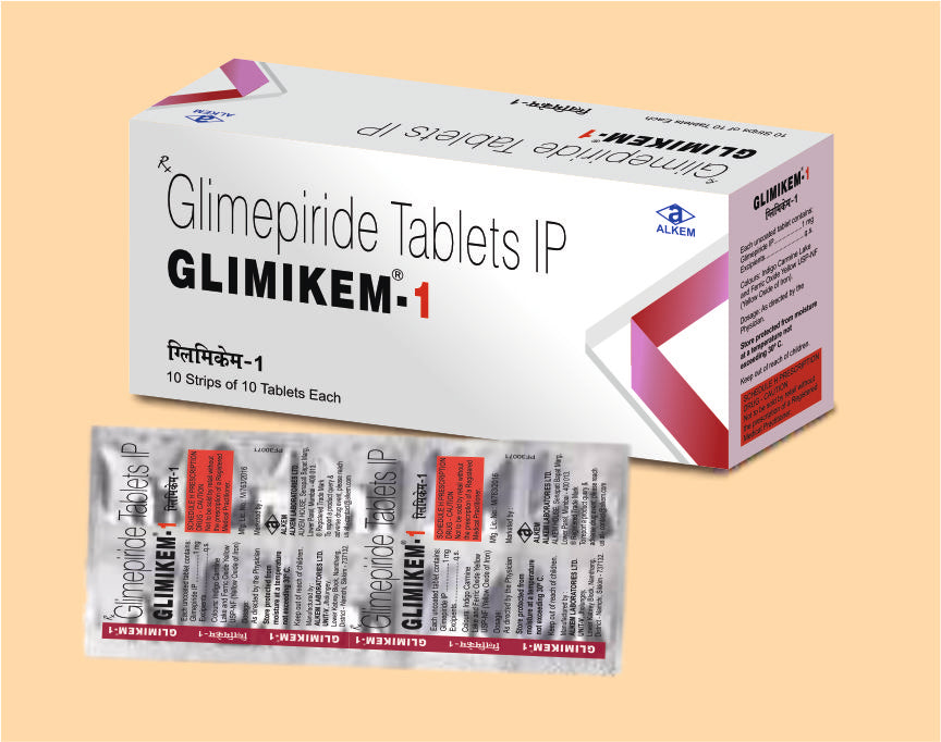 GLIMIKEM-1 TABLETS(10'S) (10's) Glimepiride 1 Mg by Alkem1