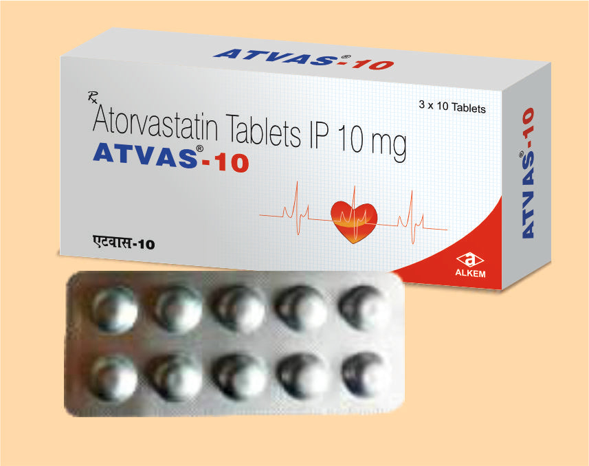 Atvas 10 (3X10'S) (10'S) Atorvastatin 10 Mg By Alkem1