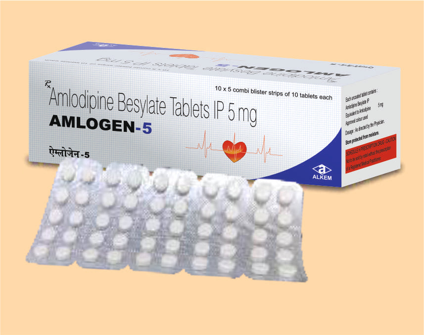 AMLOGEN-5 (10'S) (10's) Amlodipine Besylate 5 Mg by Alkem1
