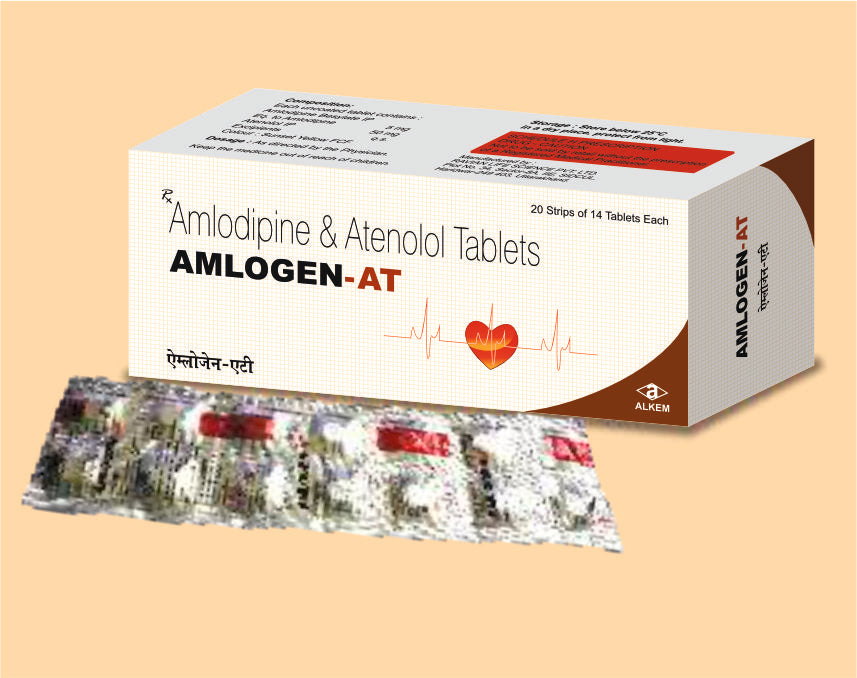 Amlogen At (14'S) (14'S) Amlodipine 5 Mg + Atenolol 50 Mg By Alkem1