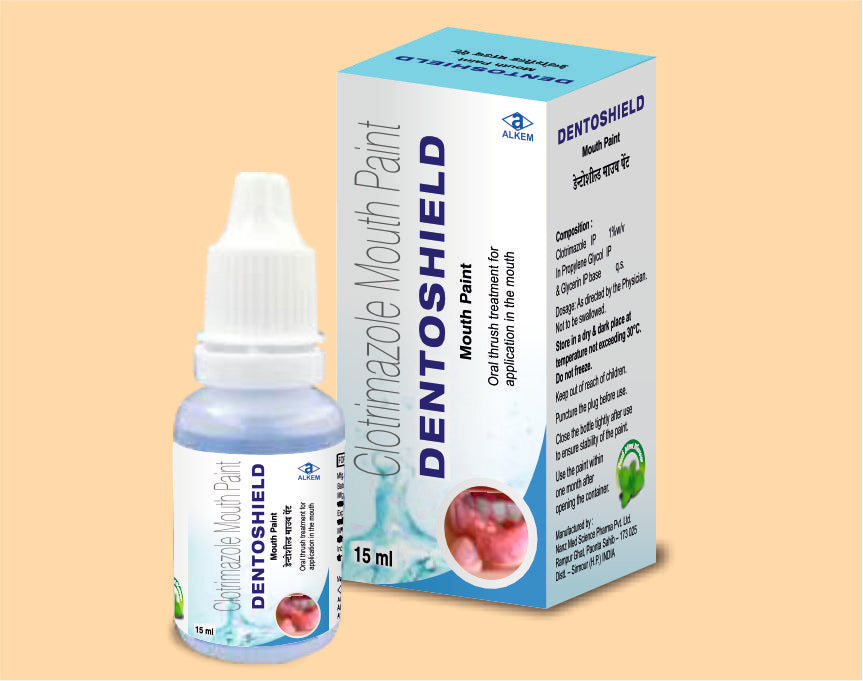 Dentoshield Mouth Paint (15 Ml) (15 Ml) Clotrimazole 1% W/V Mouth Paint By Alkem1