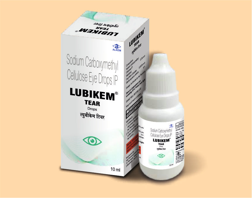 LUBIKEM TEAR DROPS (10ML) (10 ml) Carboxymethylcellulose Sodium 0.5% W/V by Alkem1