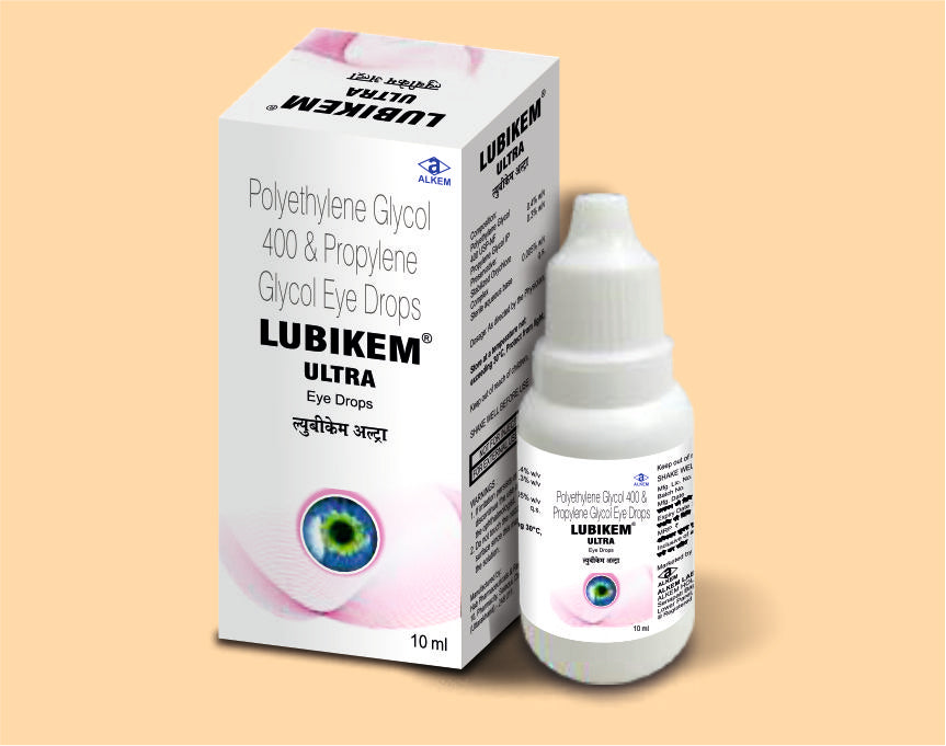 LUBIKEM ULTRA EYE DROPS (10ML) (10 ml) Polyethylene Glycol 400 0.4% W/V + Propylene Glycol 0.3% W/V by Alkem1