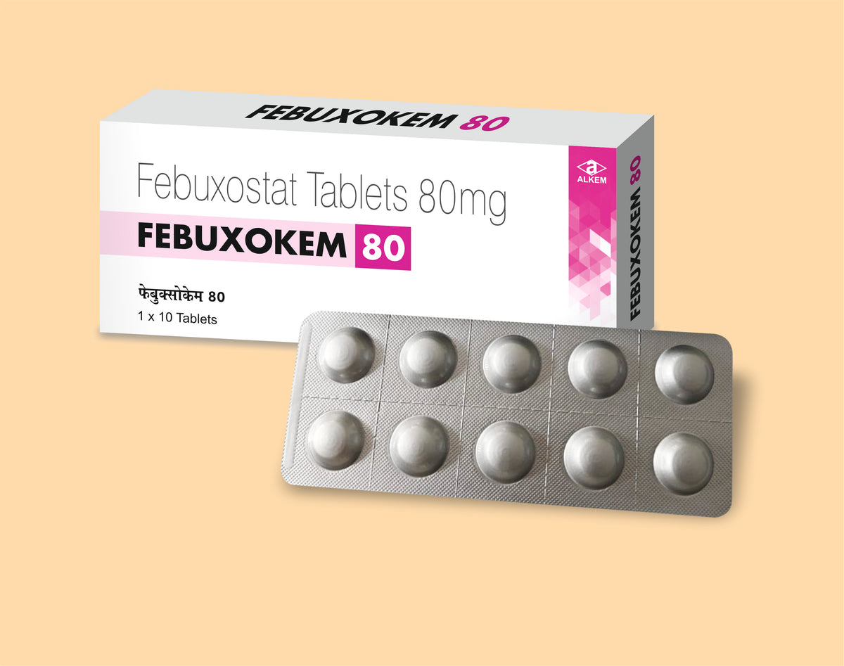 Febuxokem - 80 Tablets (10'S) (10'S) Febuxostat 80 Mg By Alkem1