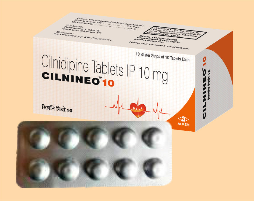 CILNINEO 10 TABLETS (10'S) (10's) Cilnidipine 10 Mg by Alkem1