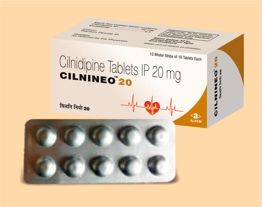 CILNINEO 20 TABLETS (10'S) (10's) Cilnidipine 20 Mg by Alkem1