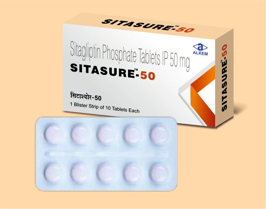SITASURE - 50 TABLETS (10'S) (10's) Sitagliptin 50 Mg by Alkem1