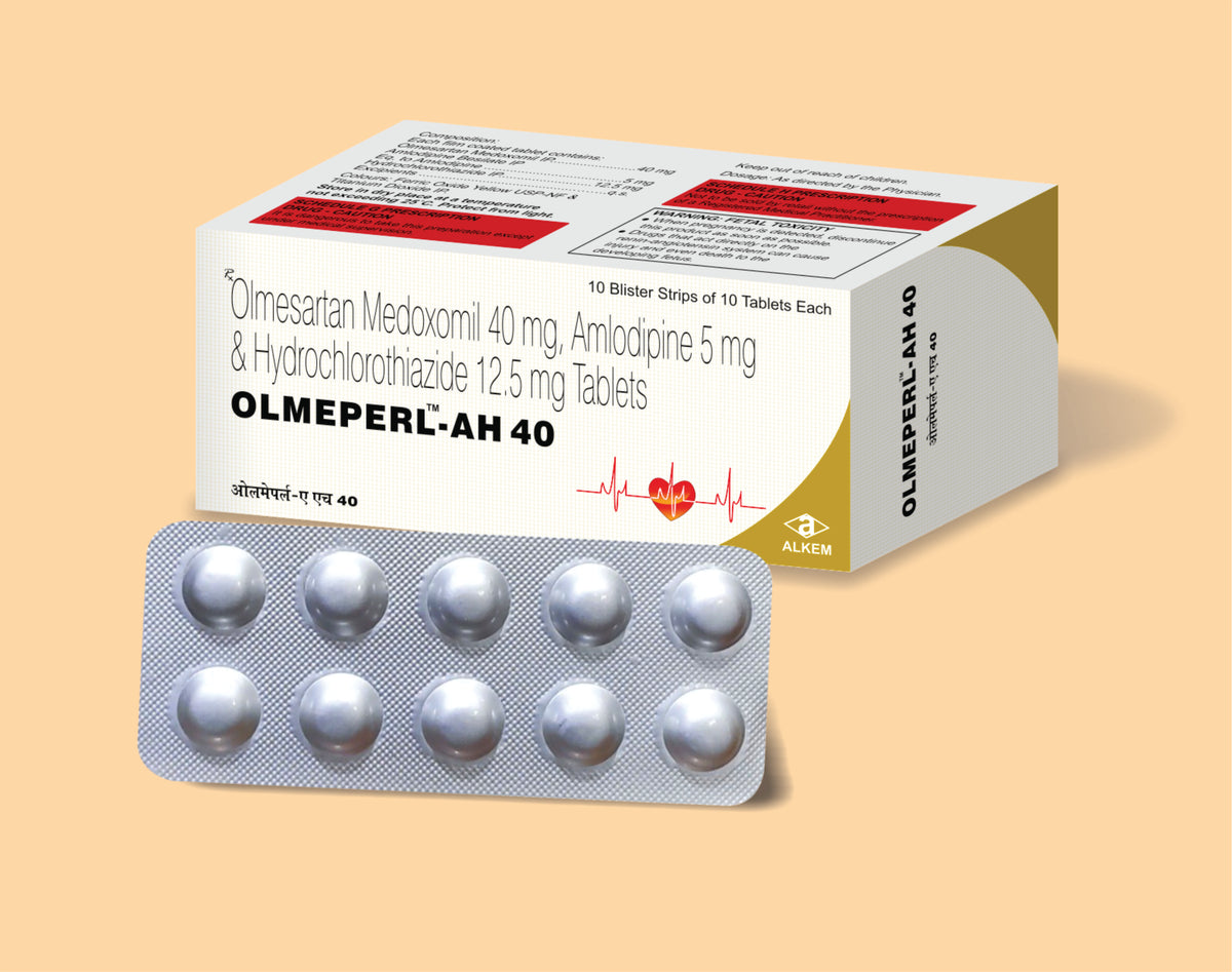 OLMEPERL- AH 40 TABLETS (10S) (10'S) Olmesartan 40 Mg + Amlodipine 5 Mg + Hydrochlorothiazide 12.5 Mg by Alkem1