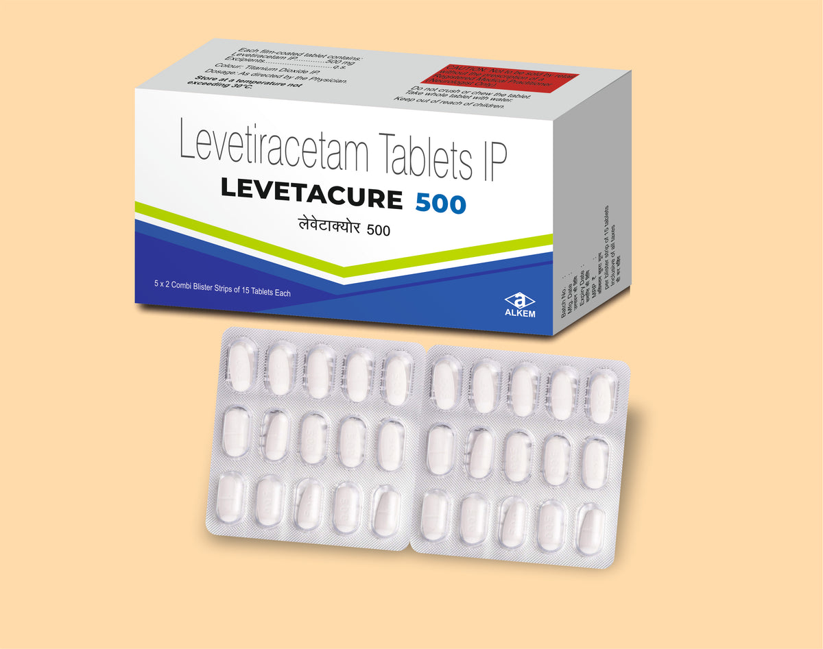 Levetacure-500 Tablets (15'S) (15'S) Levetiracetam 500 Mg Tab By Alkem1