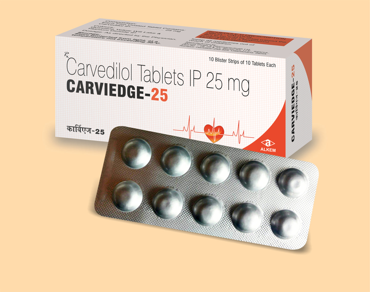 Carviedge - 25 Tablet (Carvedilol 25 mg)