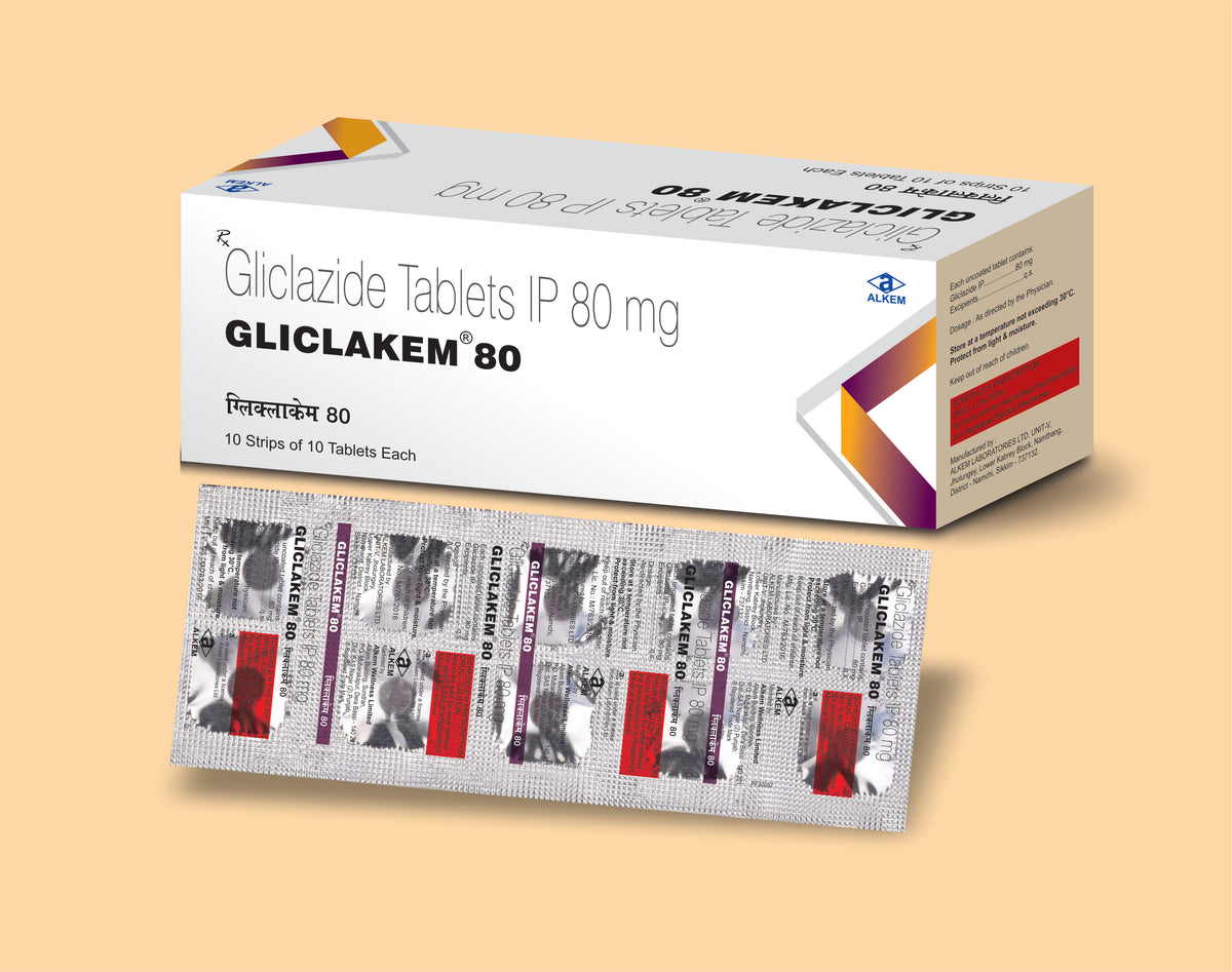 GLICLAKEM 80 TABLETS (10'S) (10's) Gliclazide 80 Mg by Alkem1