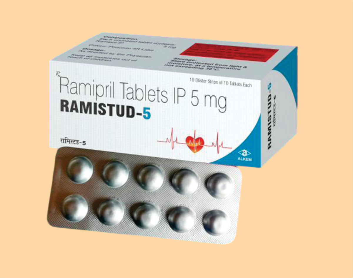 RAMISTUD 5 Tablets (10's) (10's) Ramipril 5 Mg by Alkem1