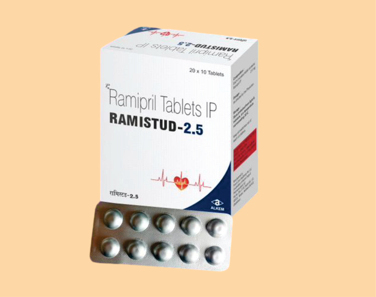 RAMISTUD 2.5 Tablets (10's) (10's) Ramipril 2.5 Mg by Alkem1