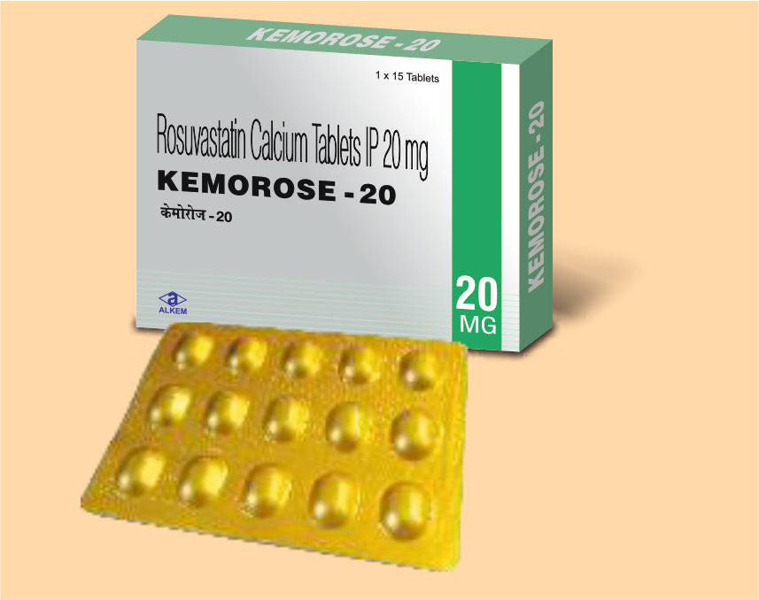 KEMOROSE NU - 20 TABLETS (15'S) (15's) Rosuvastatin 20 Mg by Alkem1