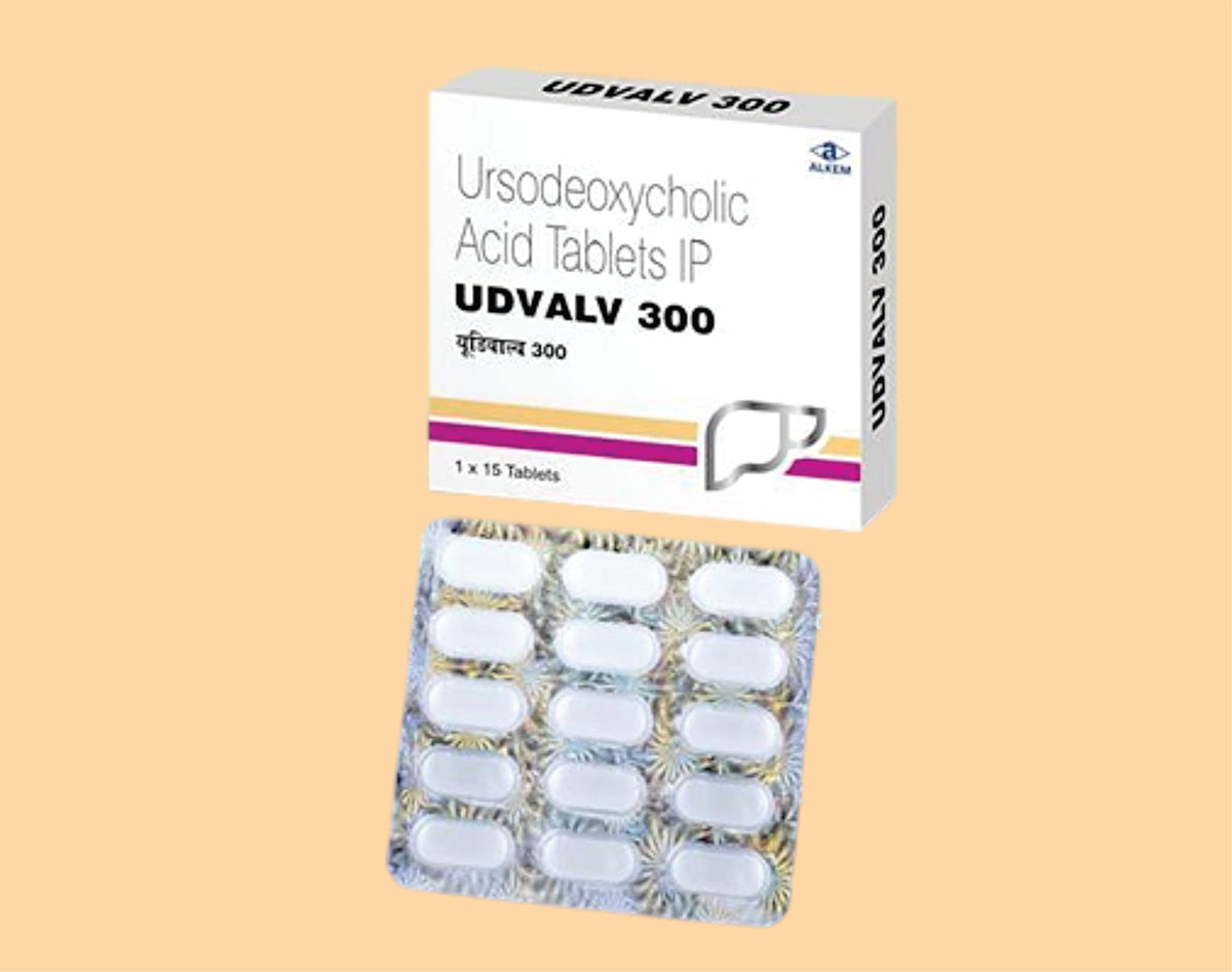 UDVALV - 300 Tablets (15's) (15's) Ursodeoxycholic Acid 300 Mg by Alkem1