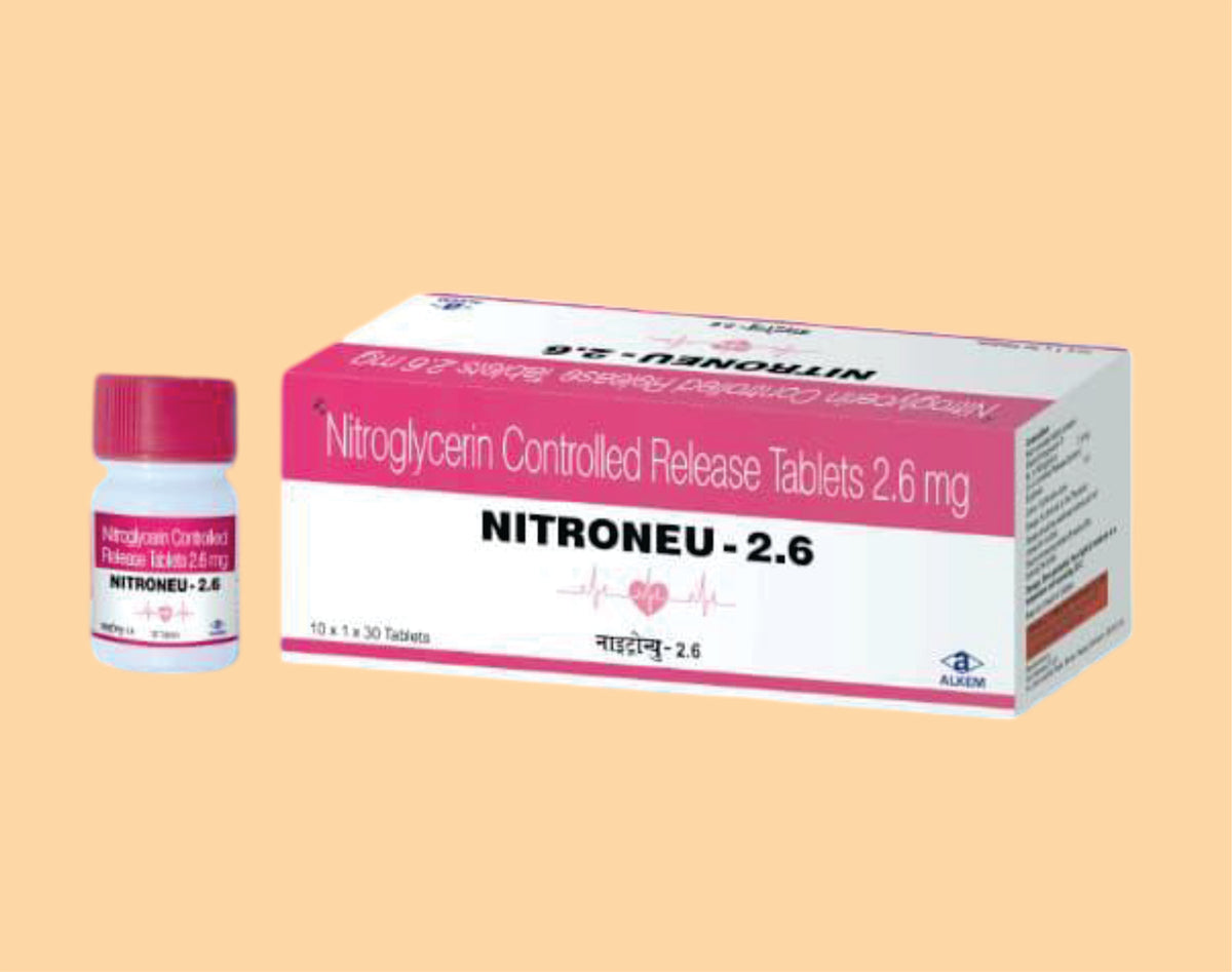 NIITONEU - 2.6 Tablets (30's) (30's) Nitroglycerin 2.6 Mg by Alkem1