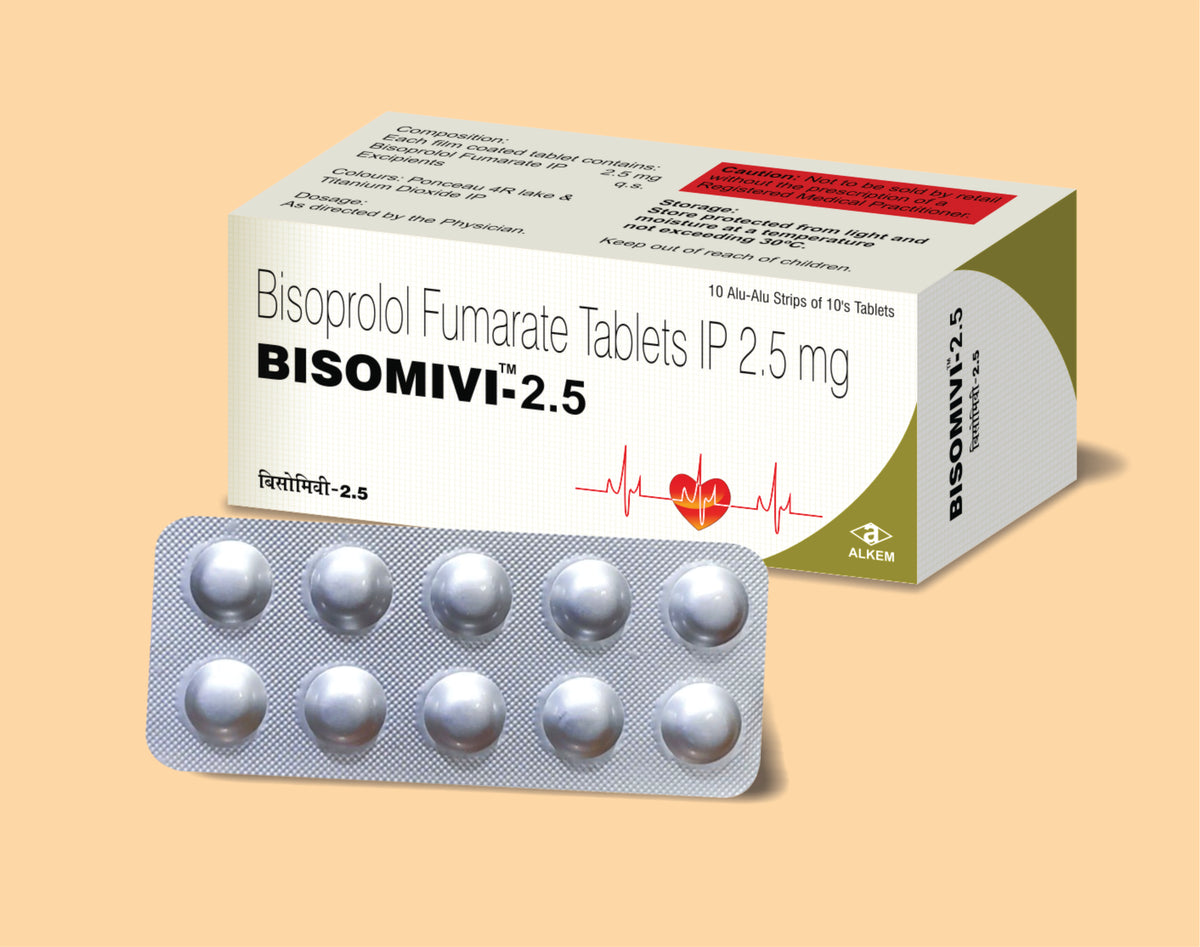 BISOMIVI - 2.5 TABLETS (10S) (10'S) Bisoprolol Fumarate 2.5 Mg Tablets by Alkem1