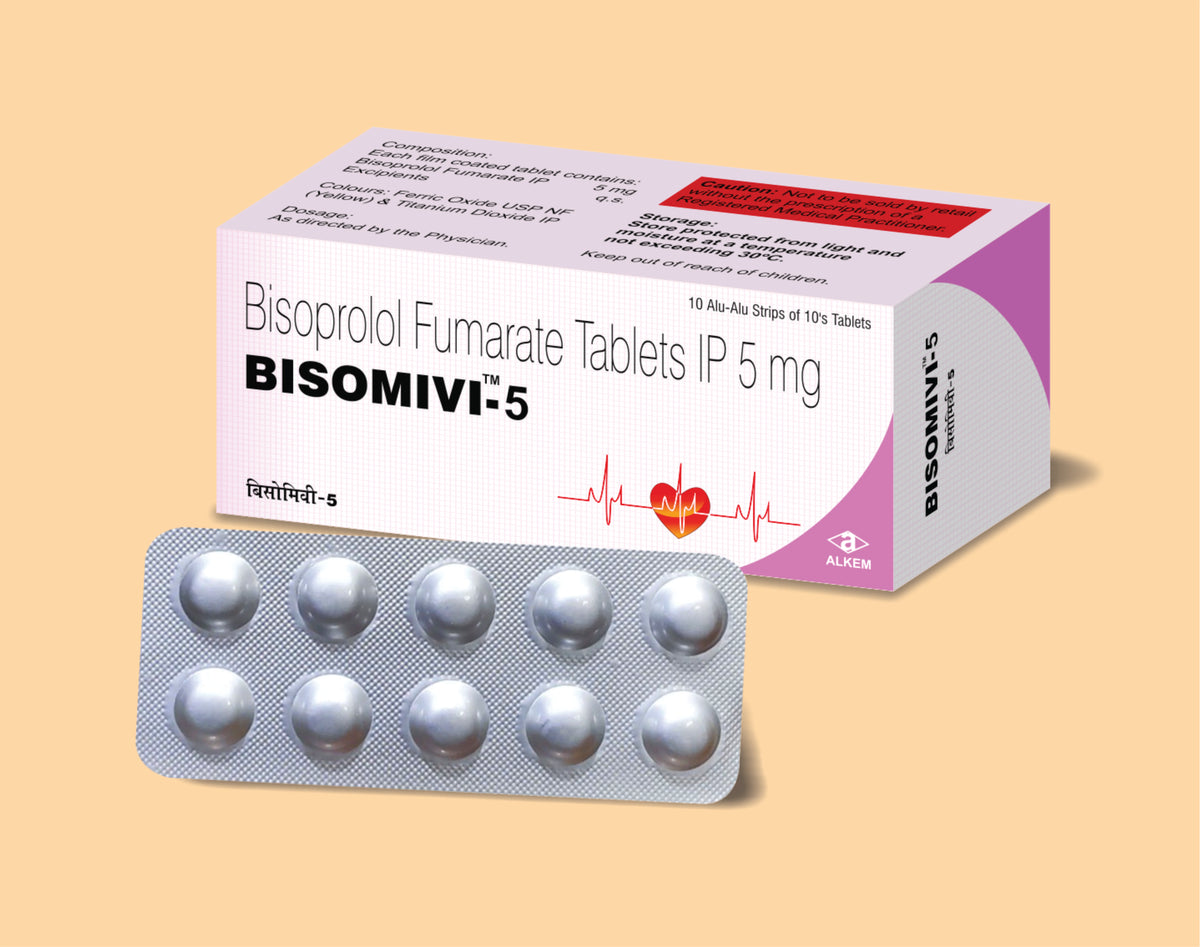 BISOMIVI - 5 TABLETS (10S) (10'S) Bisoprolol Fumarate 5 Mg Tablets by Alkem1