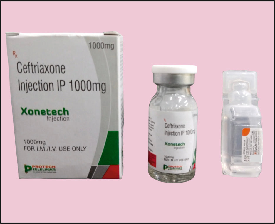 XONETECH 1000 Injection (Ceftriaxone 1000Mg)