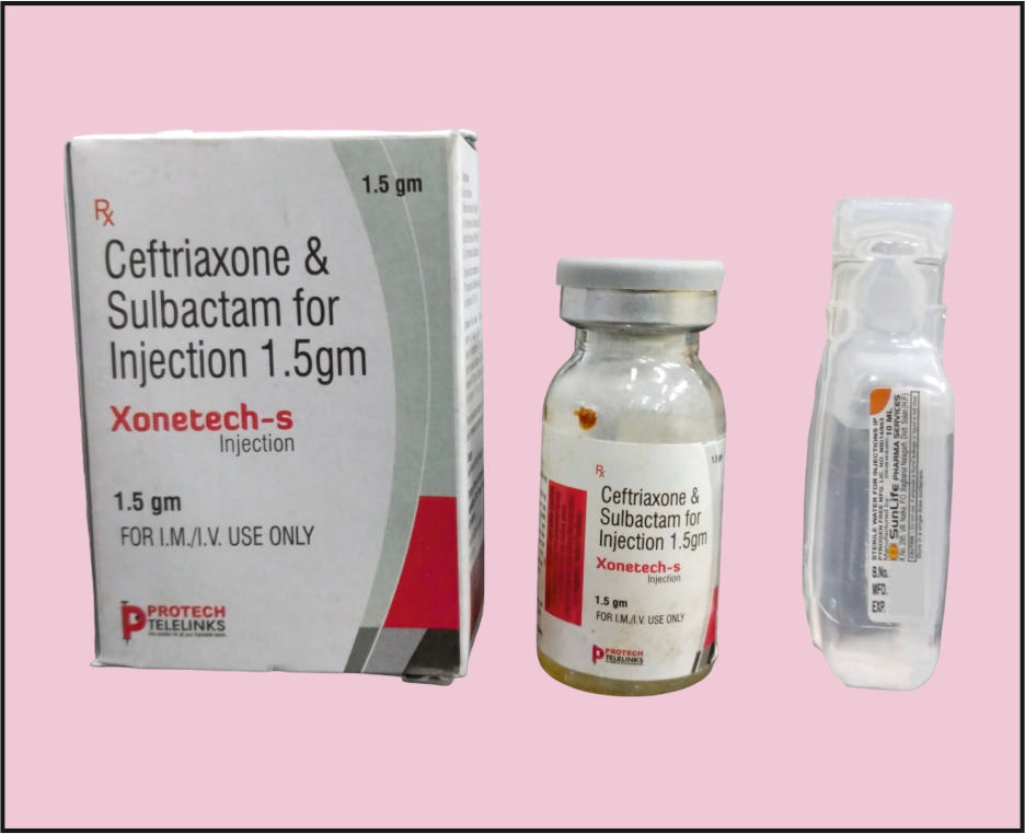 XONETECH S 1.5MG VIAL (Ceftriaxone 1Gm + Sulbactam 500Mg)