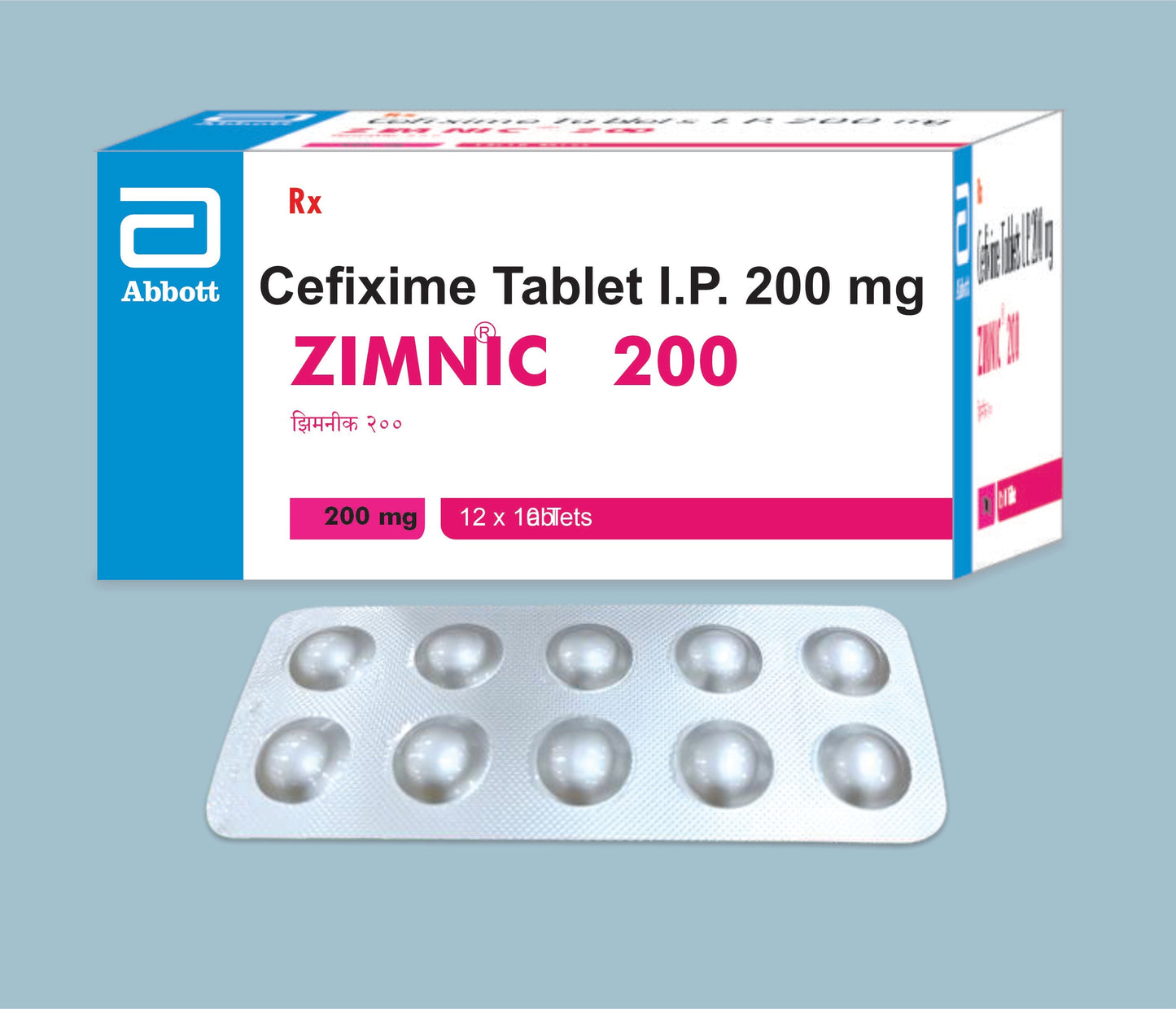 Zimnic 200 Tablets 10Tabs ( Cefixime 200Mg ) By Abbott