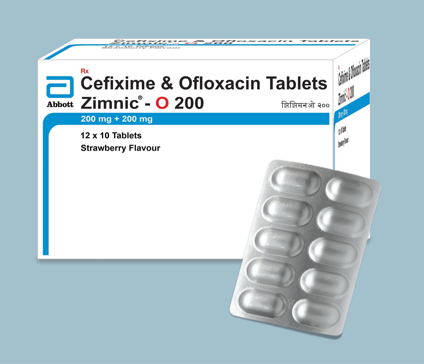 Zimnic O 200 Tablets 10Tabs ( Cefixime 200Mg & Ofloxacin 200Mg ) By Abbott