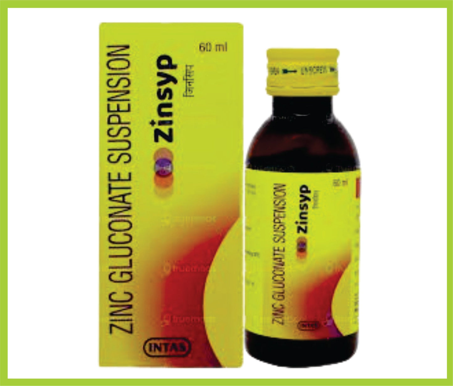 ZINSYP 60 ML ( Each 5ml Contains – Zinc Gluconate eq. to elemental Zinc 20mg ) by Intas