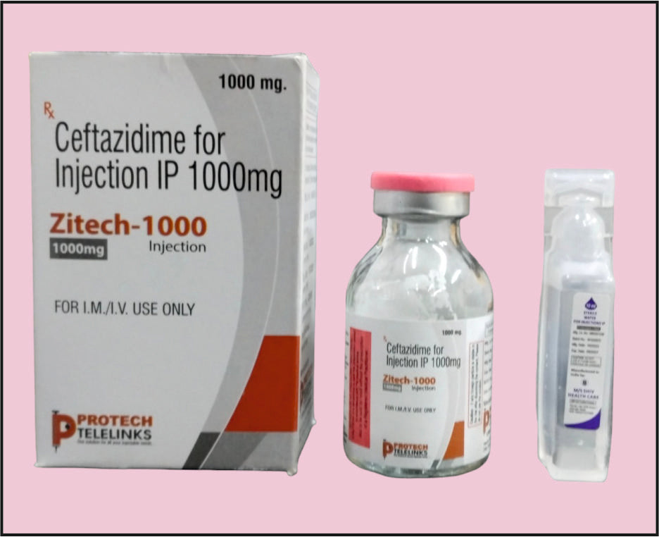Zitech -1000 (20 Ml) Ceftazidime 1 G By Protech