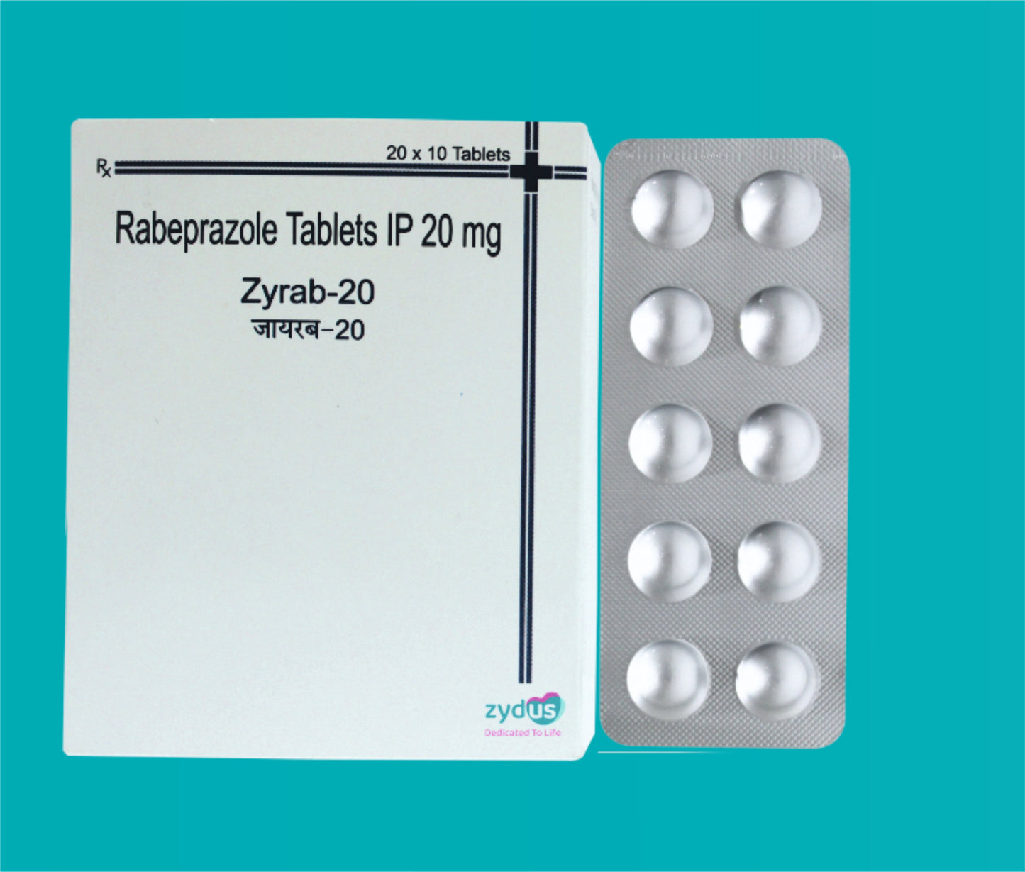 ZYRAB-20 TAB
(ALU- ALU PACK) 20x10 ( Rabeprazole Sodium IP … 20 mg ) by Zydus