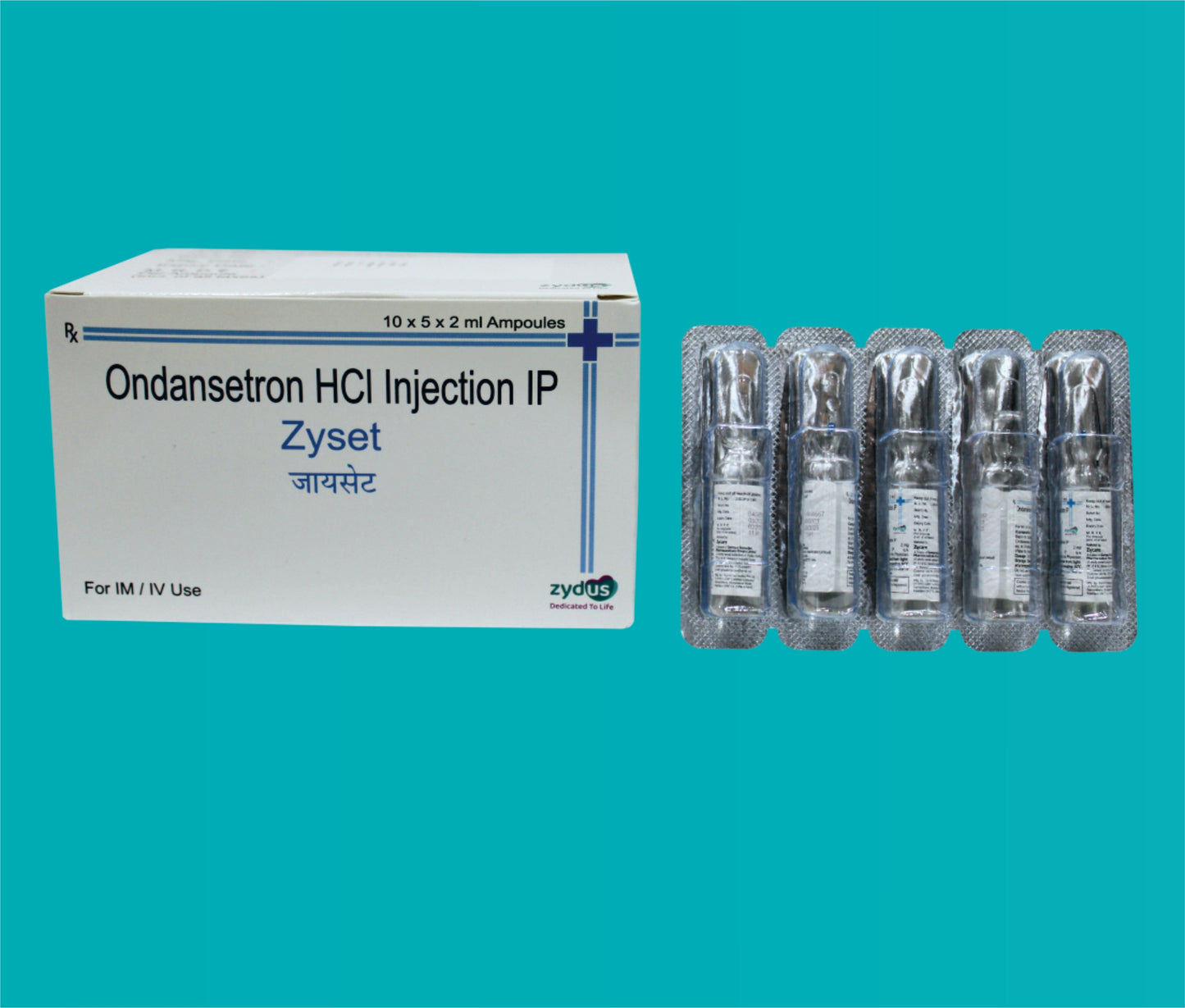 ZYSET INJ.2ML 2ml ( Ondansetron 2 mg as Ondansetron hydrochoride dihydrate USP ) by Zydus